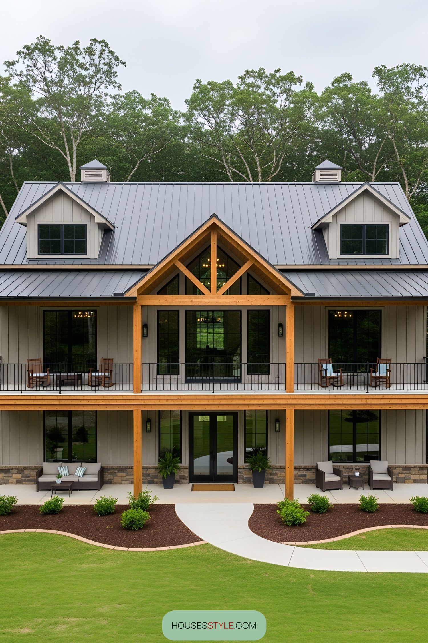 A Timber Retreat with a Standout Wraparound Porch