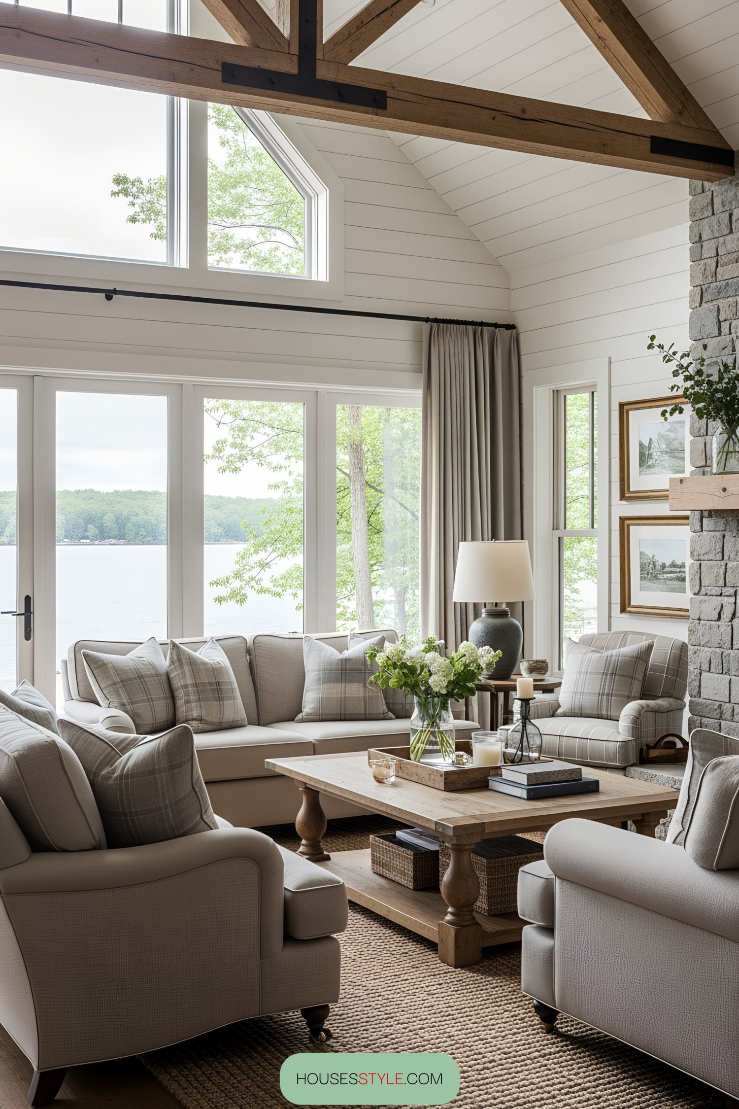 Cozy Charm Under Vaulted Wood Ceilings