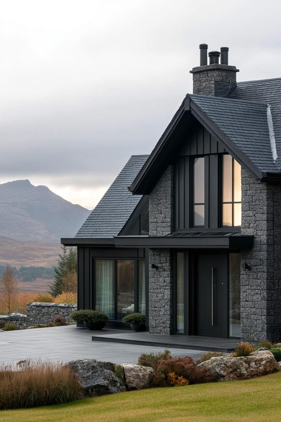 Blackened Zinc Panels With Oak Balconies - photo 2