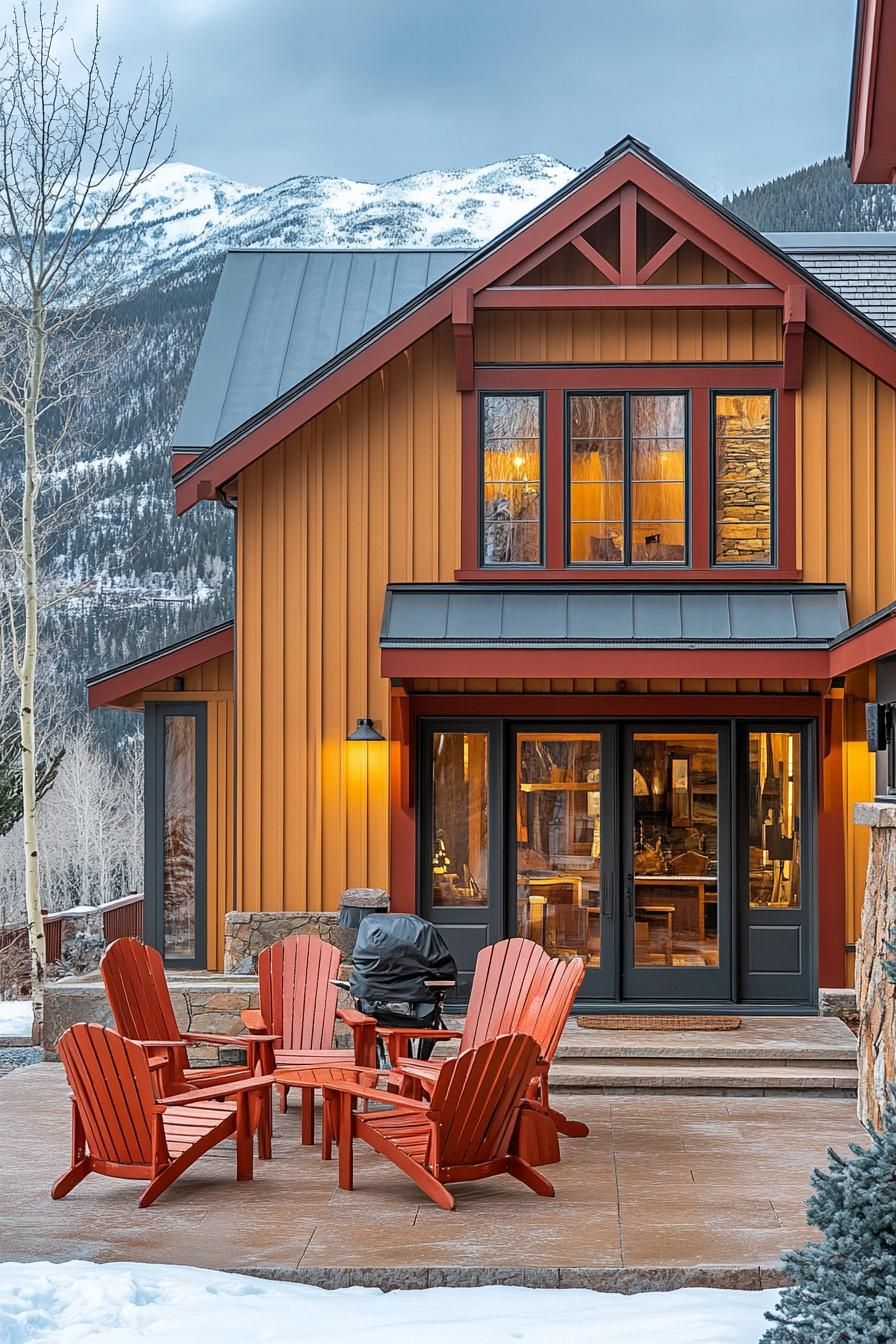 A Tangerine-Toned Cabin in the Mountains