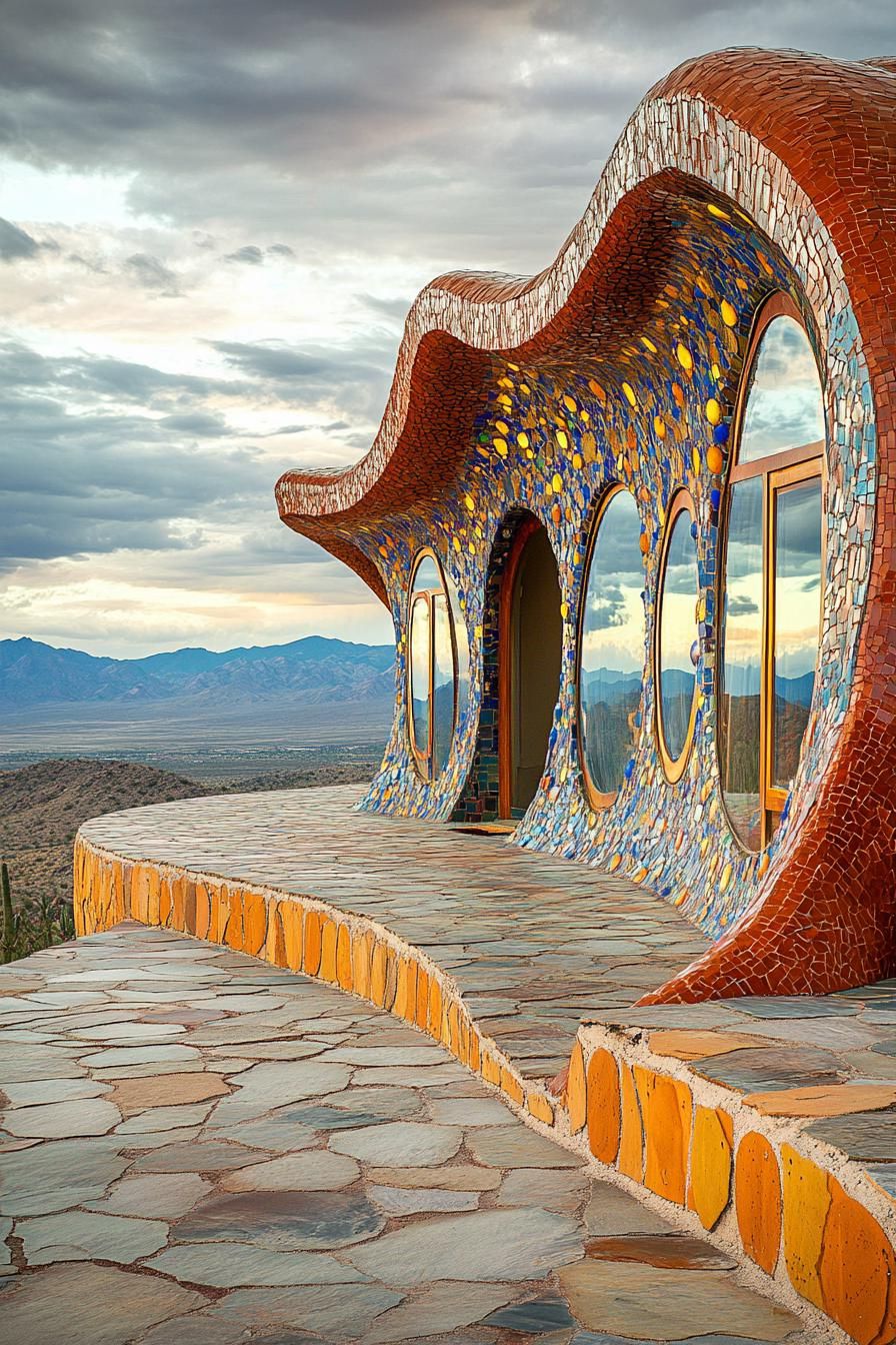 Mosaic-Roofed Eco House in the Desert