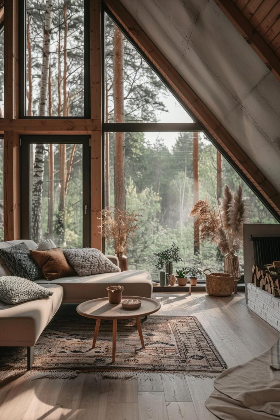 Scandinavian A-frame With Wood Interiors