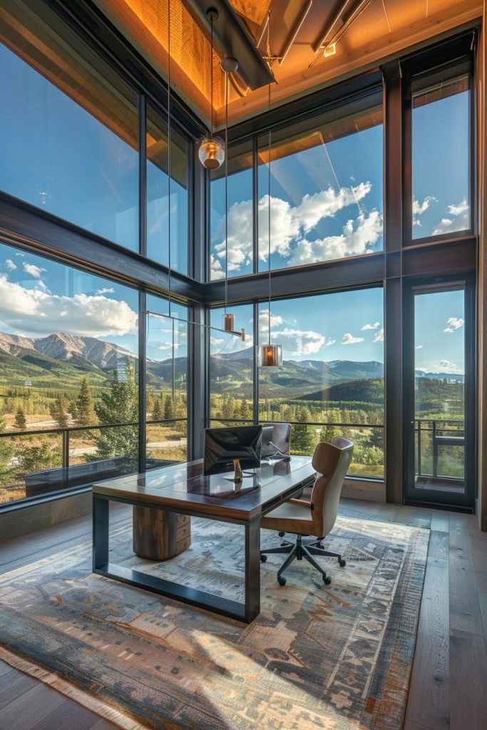 Multi-level Office Facing the Mountains