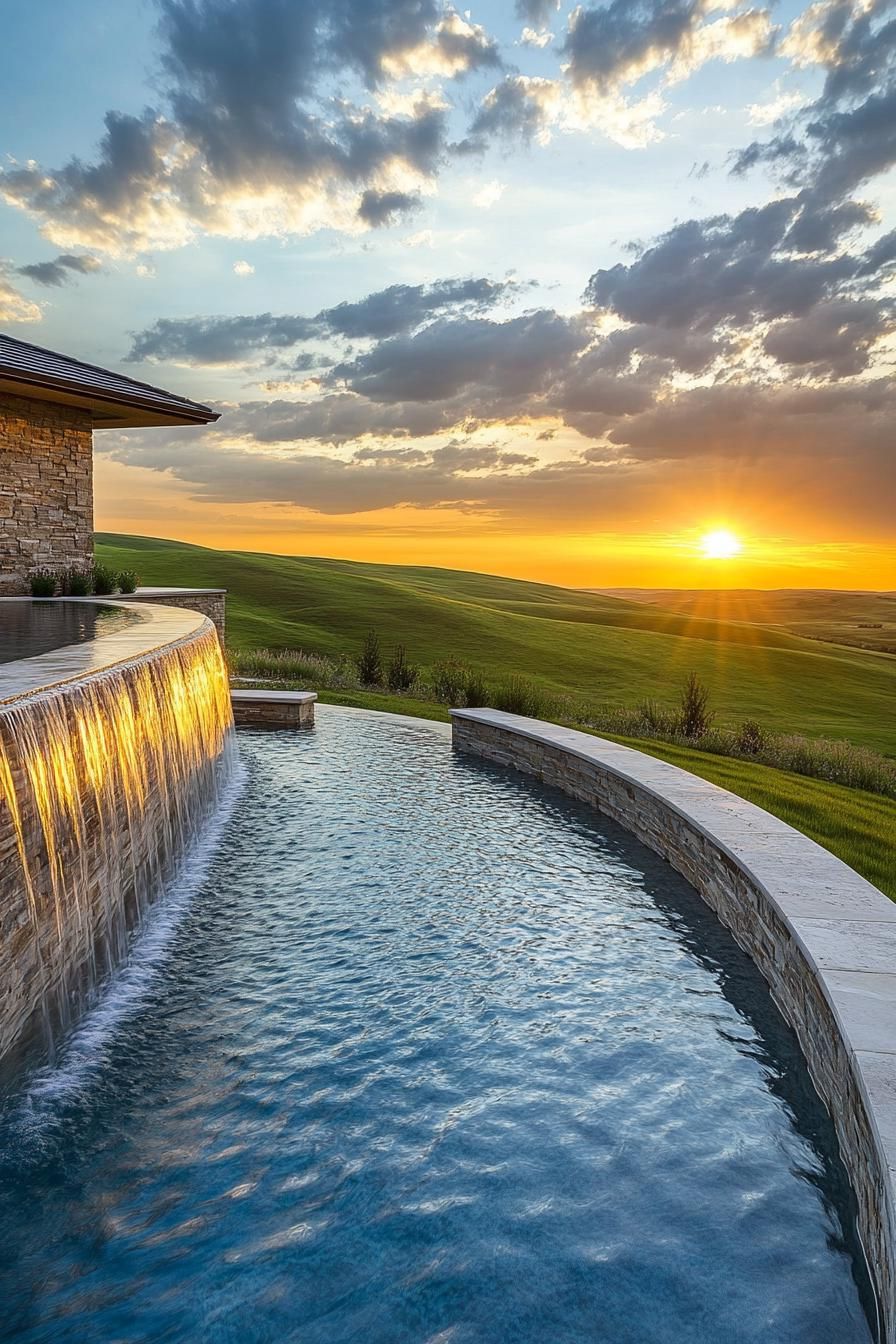 14) Pool With Built-in Waterfall Feature