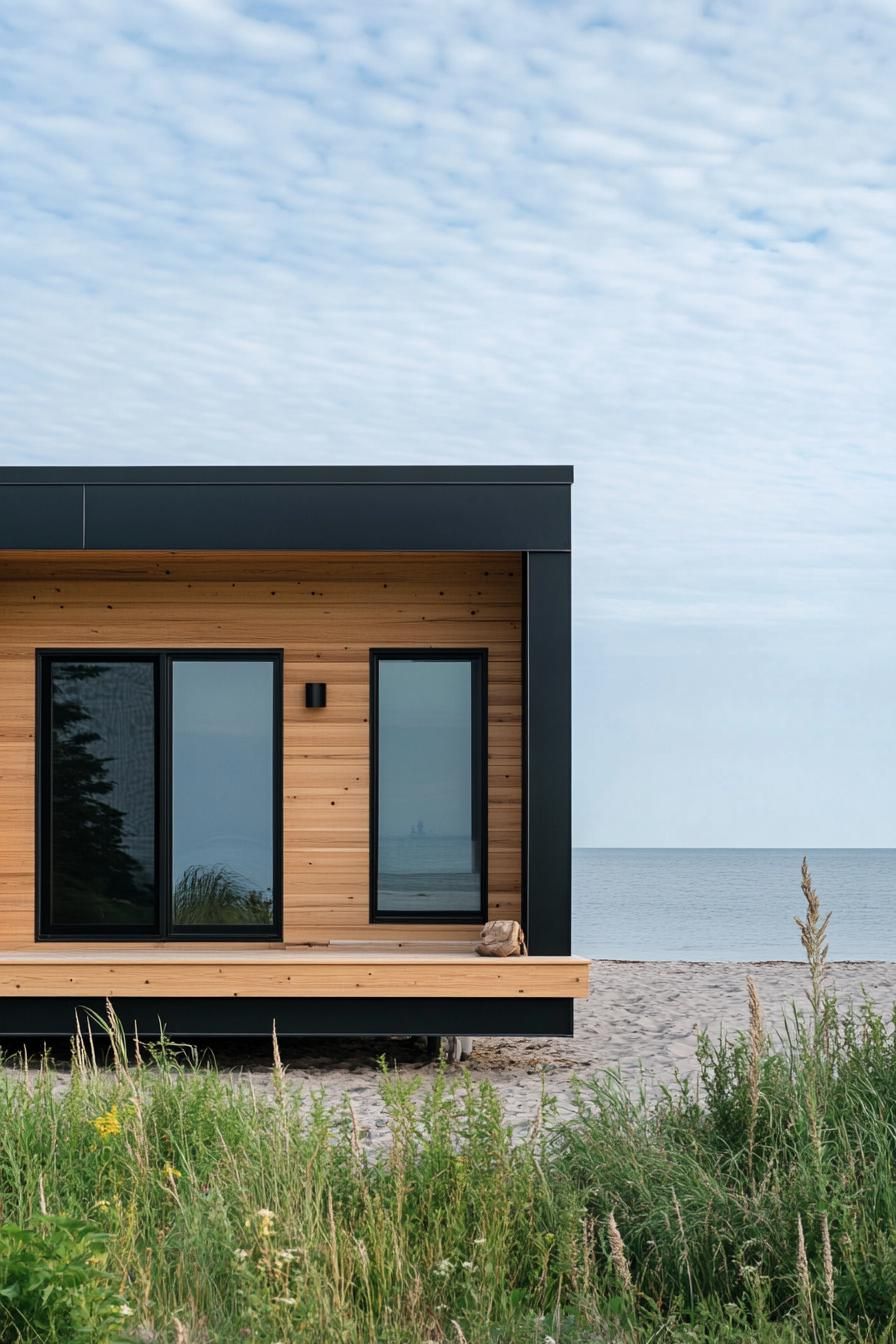 Natural Wood Siding With A Black Roof - photo 4