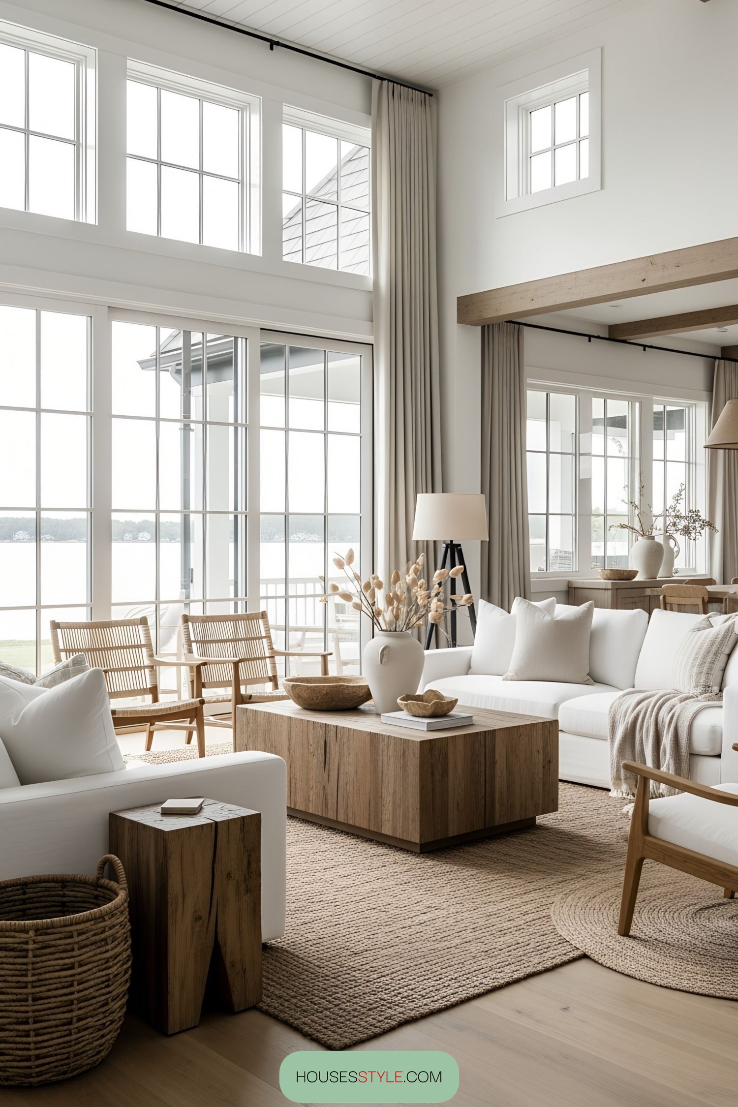 Sunlit Living Room With Floor-to-Ceiling Windows