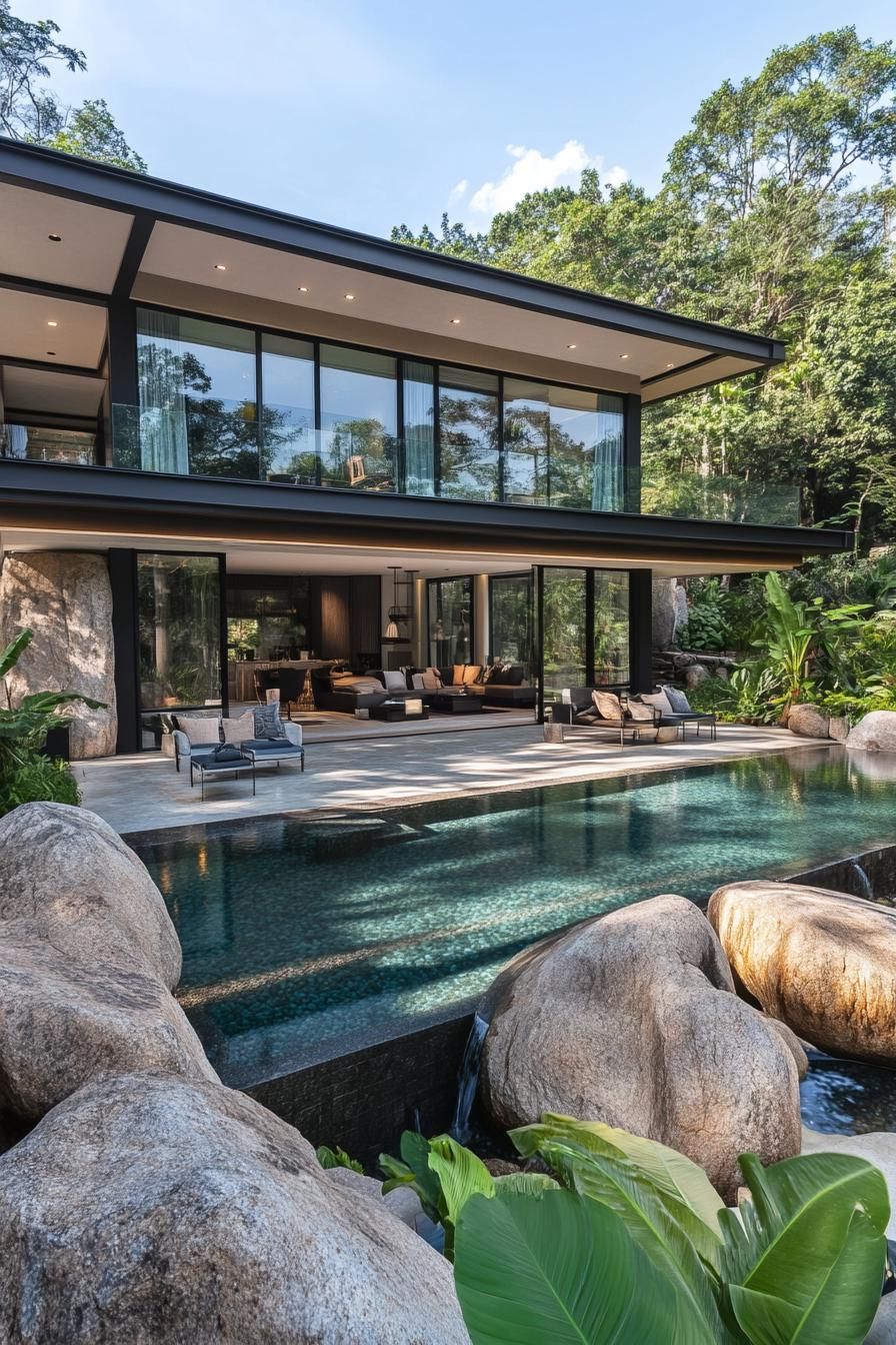 A Dreamy Pool Anchors This Modern Mansion