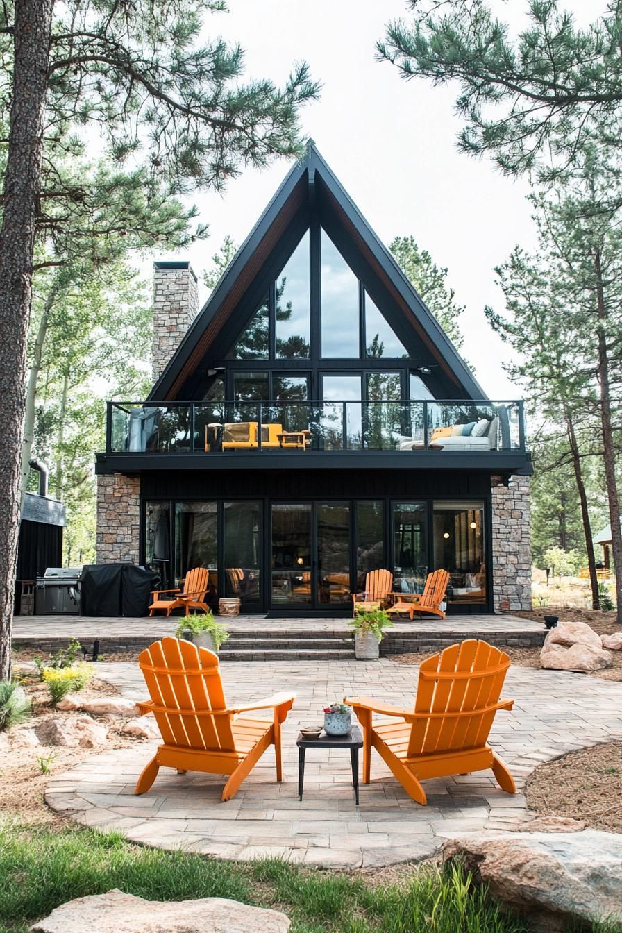 Charming Alluring A-Frame with Orange Chairs