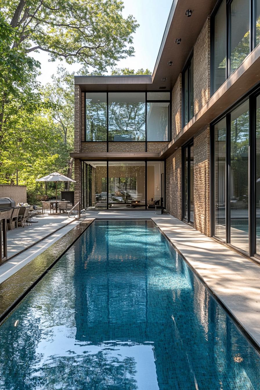 Lap Pool Along the House Façade