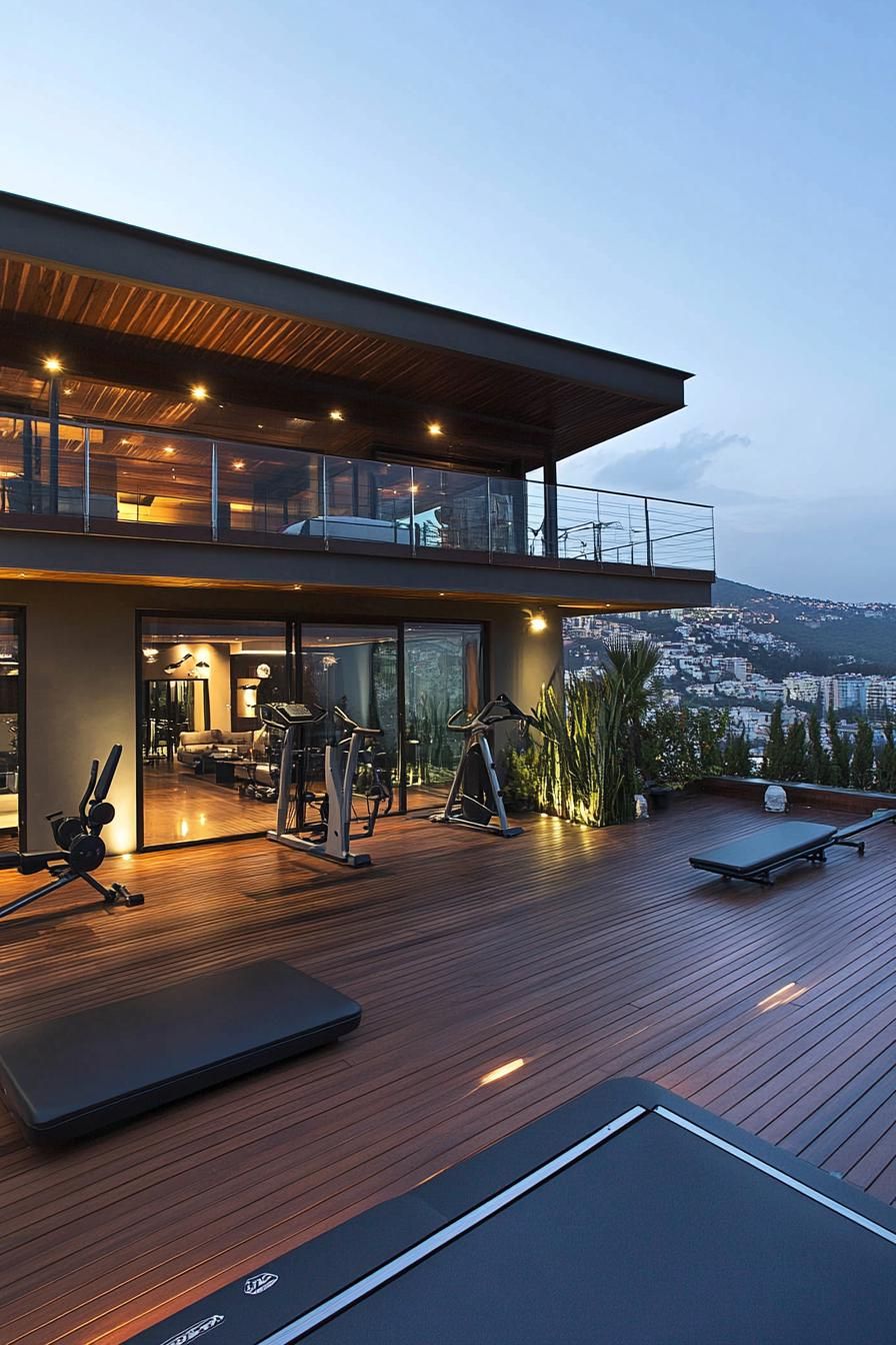 Open-Air Fitness Zone With Yoga Mats