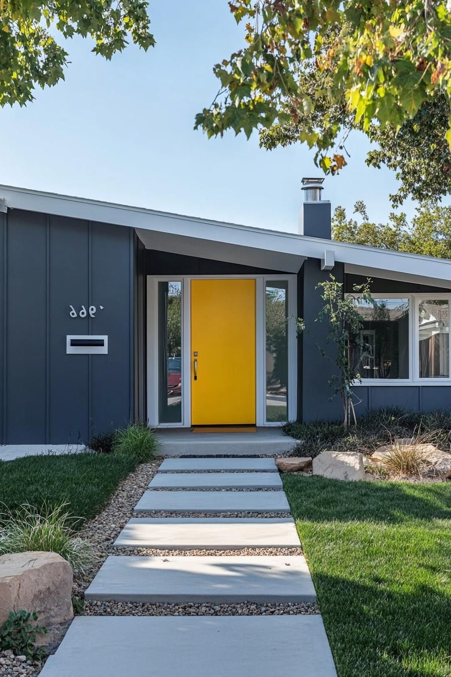 Canary Yellow Door With a Smart Lock