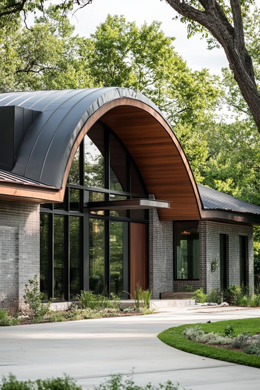 Curved Zinc Roofs With Standing Seams