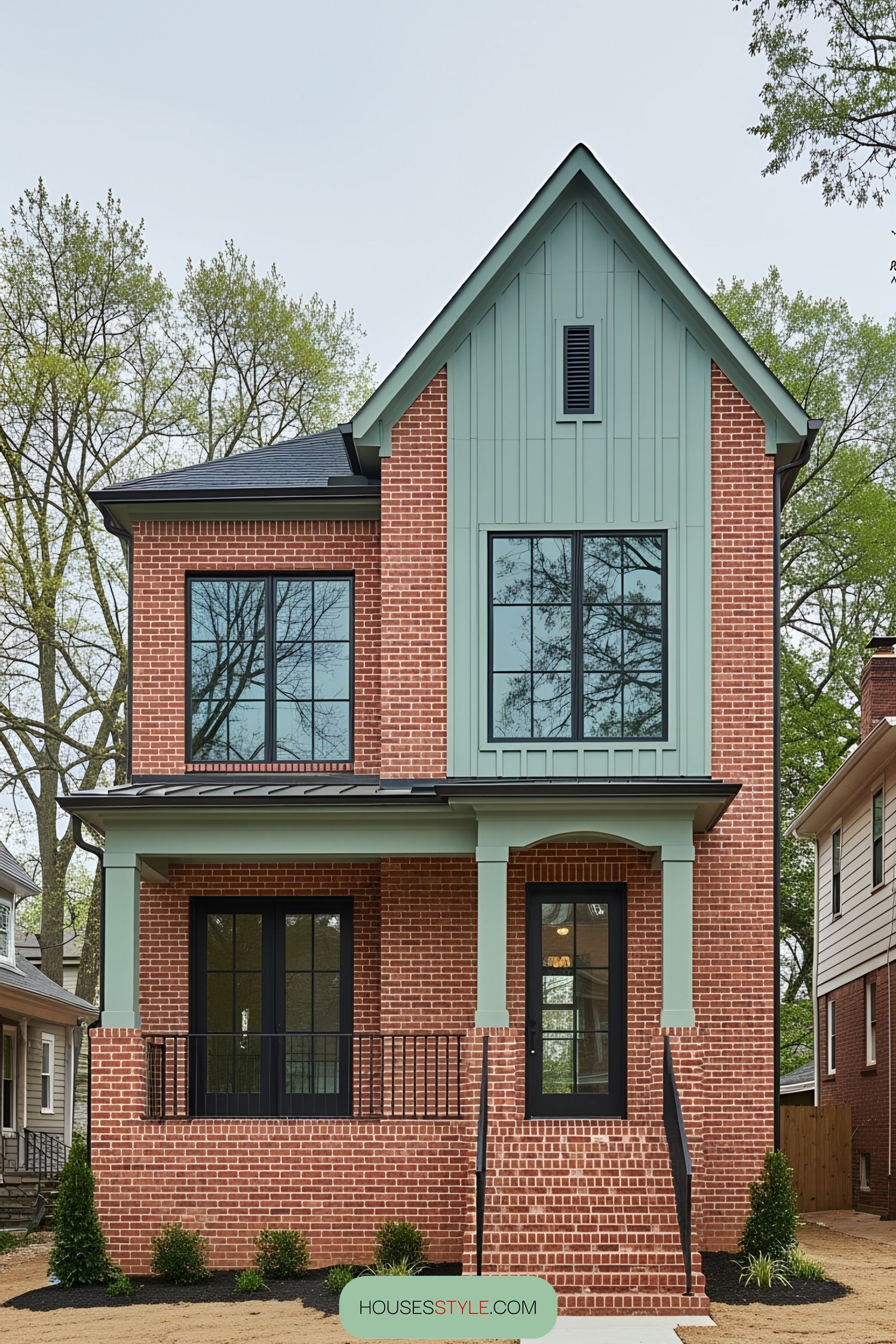 Brick Retreat With Gabled Roofline