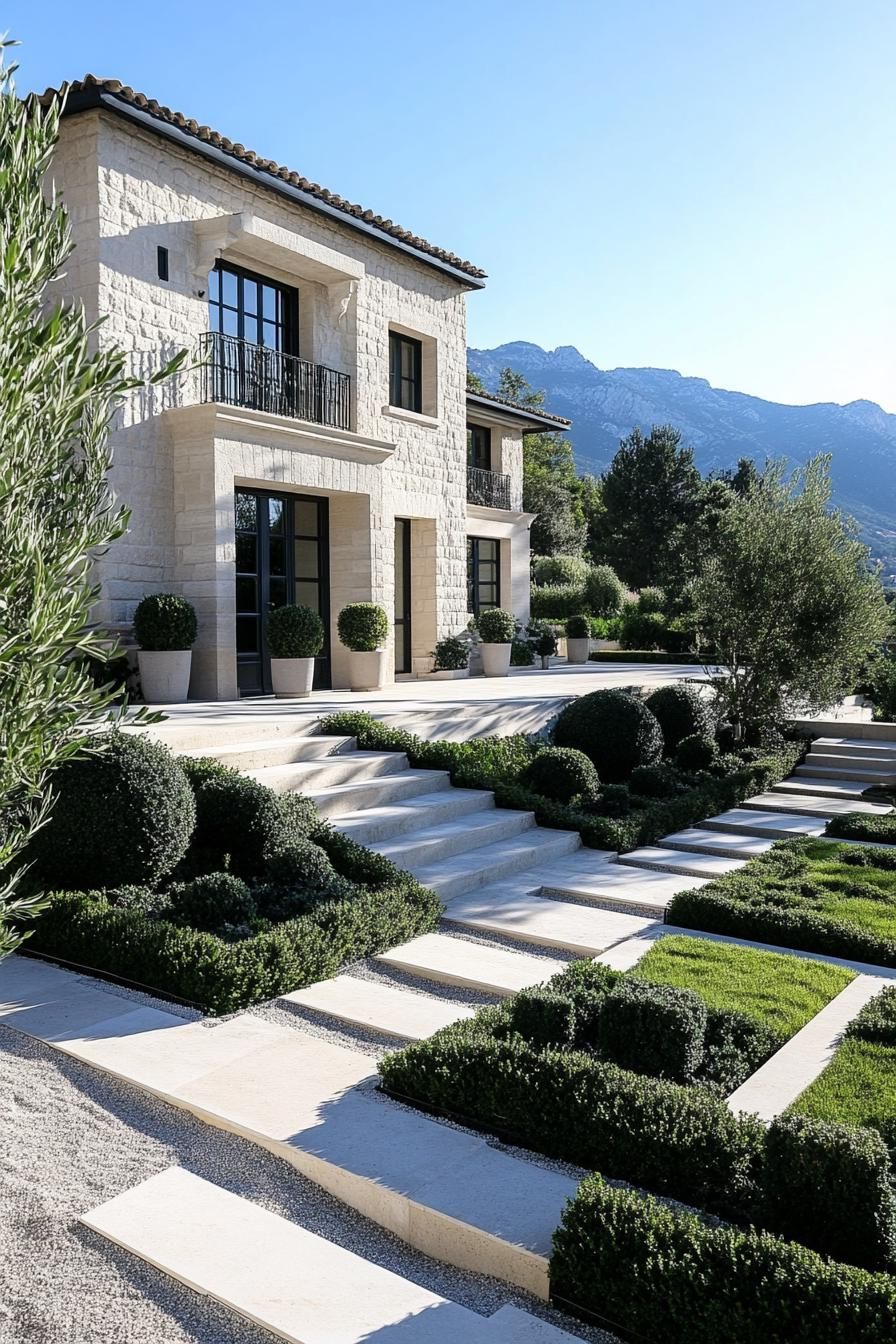 Limestone Walls With Geometric Garden Paths - photo 2
