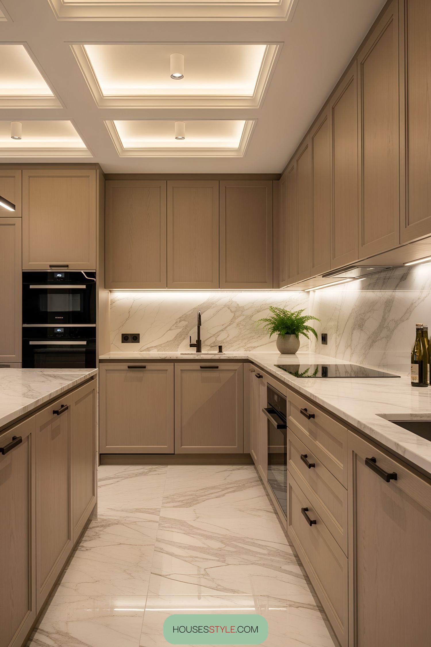 Wood and Marble Cozy Kitchen