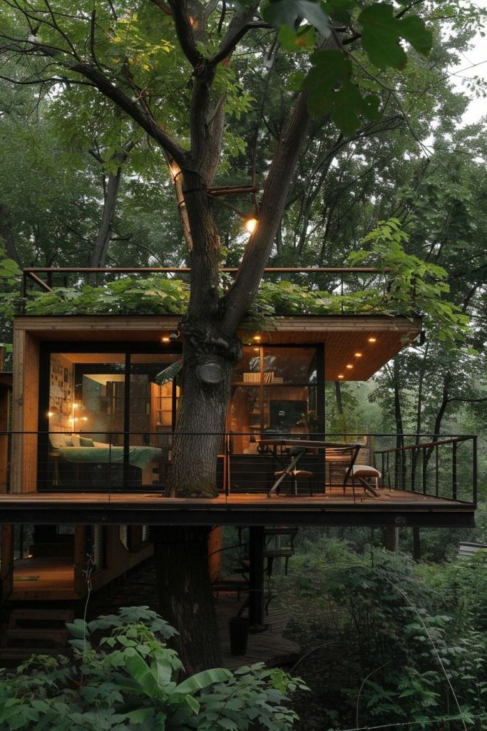 Cabin Built Around a Living Tree - photo 3