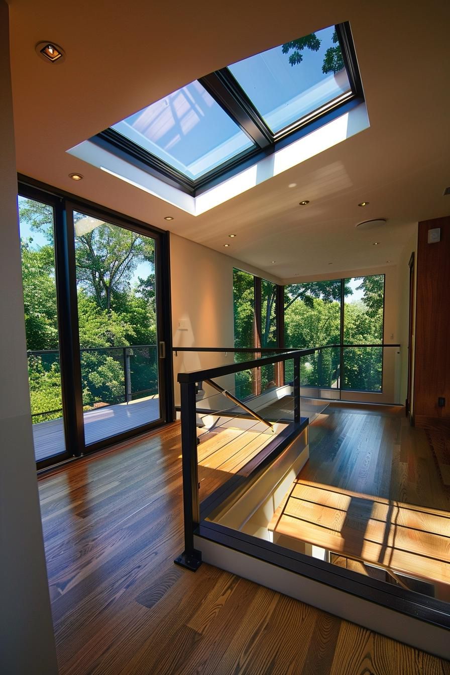 Skylight-covered A-frame for Stargazing