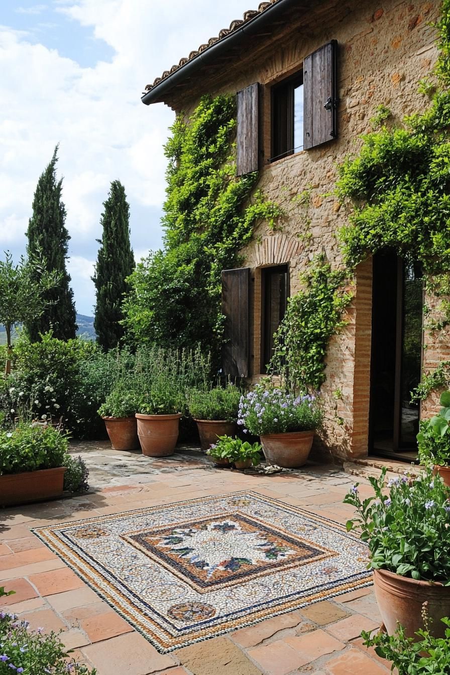Herb Garden Patio Paved With Mosaic Tiles - photo 4