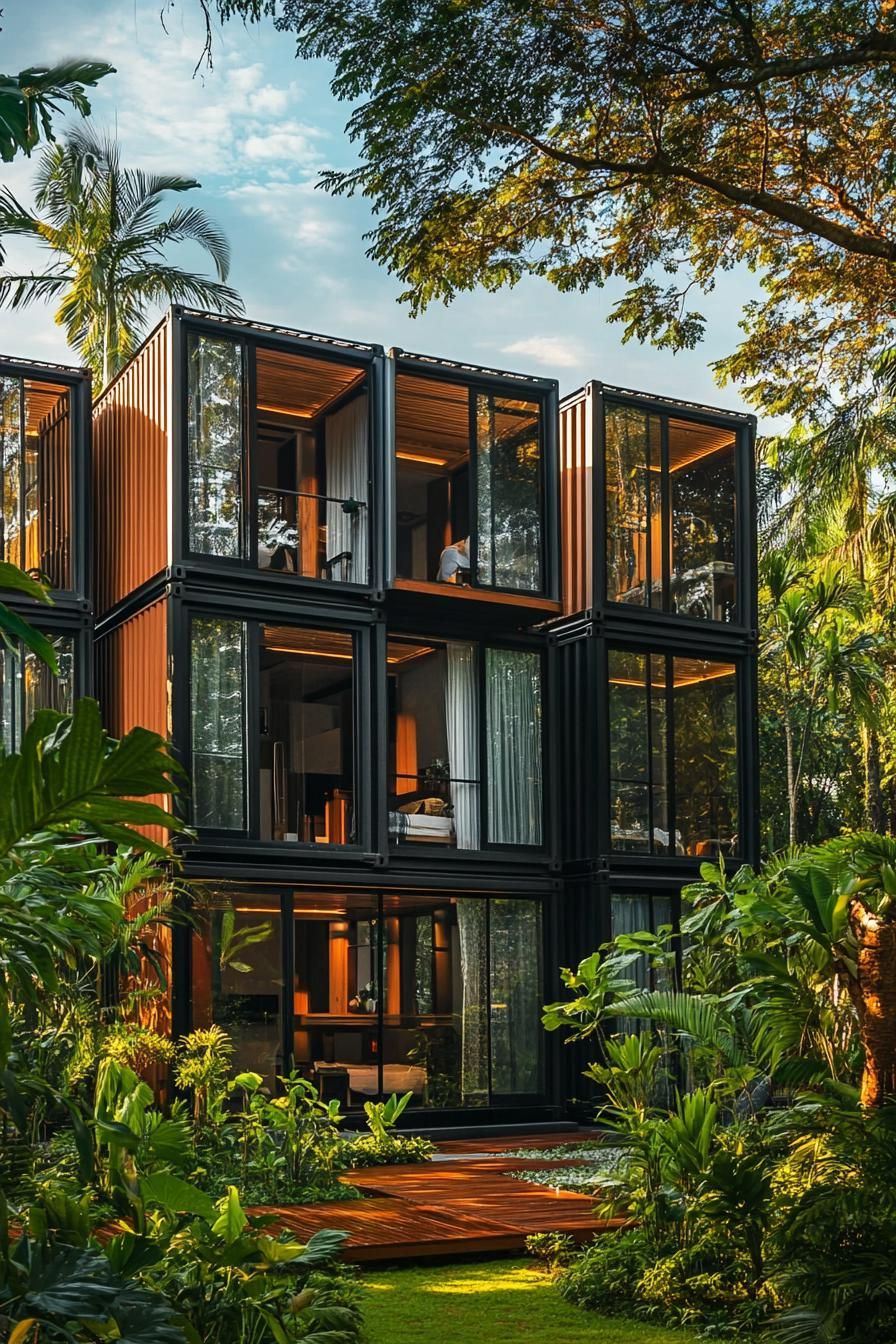 Stackable Steel Studios With a Jungle Feel
