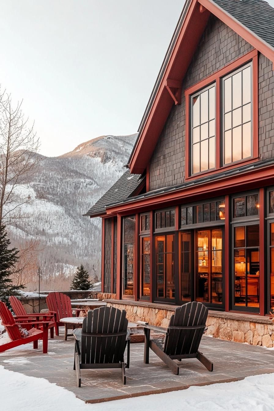 An Alpine A-Frame Done in Bold Color