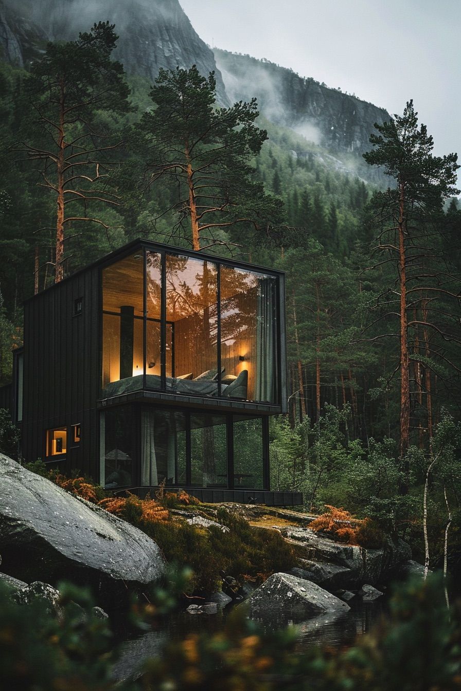 Minimalist Cube-Shaped Glass Cabin - photo 2
