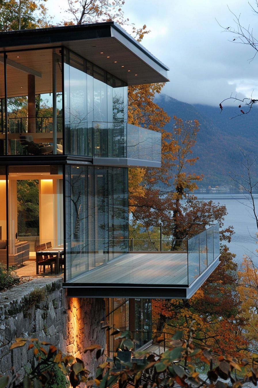 Terraced Multi-Level Glass Cabin