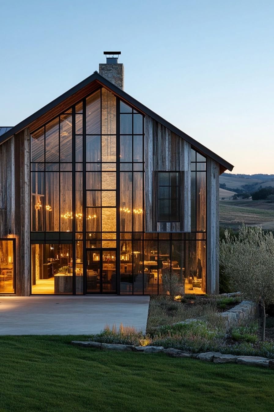 Big Windows Set Into Rustic Cladding - photo 2