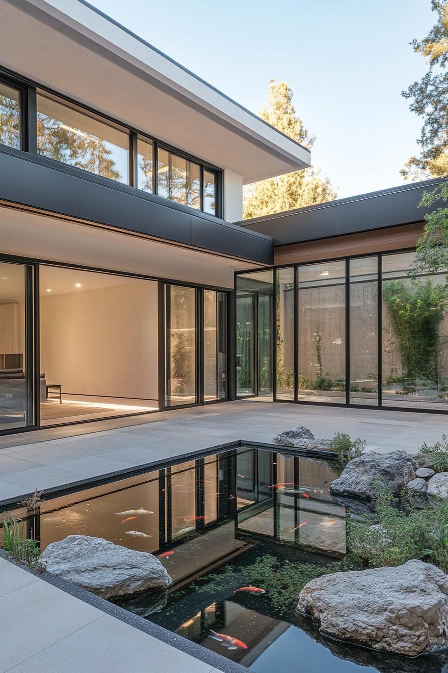 Sliding Glass Doors Leading to a Koi Pond - photo 3