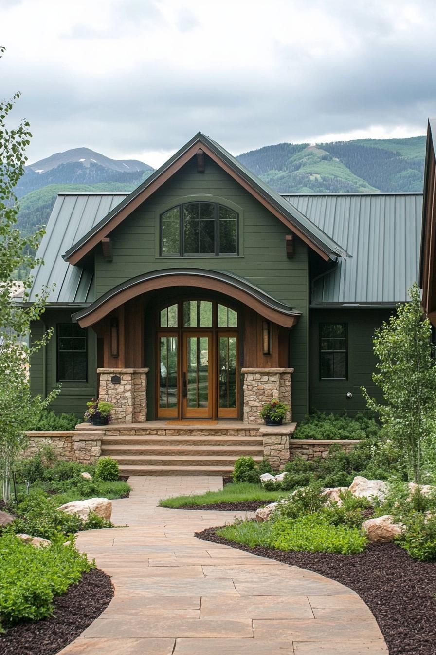 Forest Green Exteriors With Glass Panels