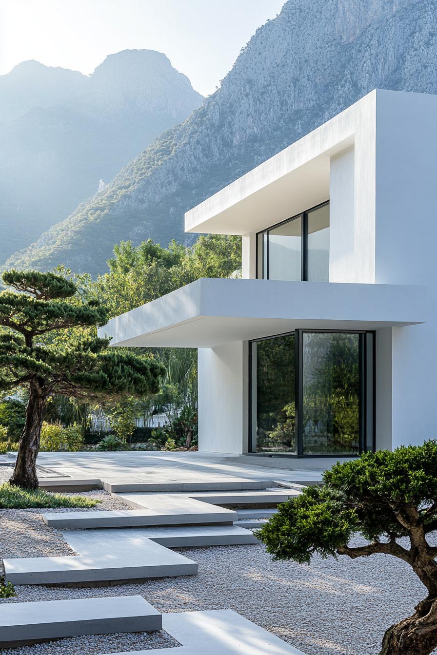 White Concrete Walls Paired With Bamboo - photo 4