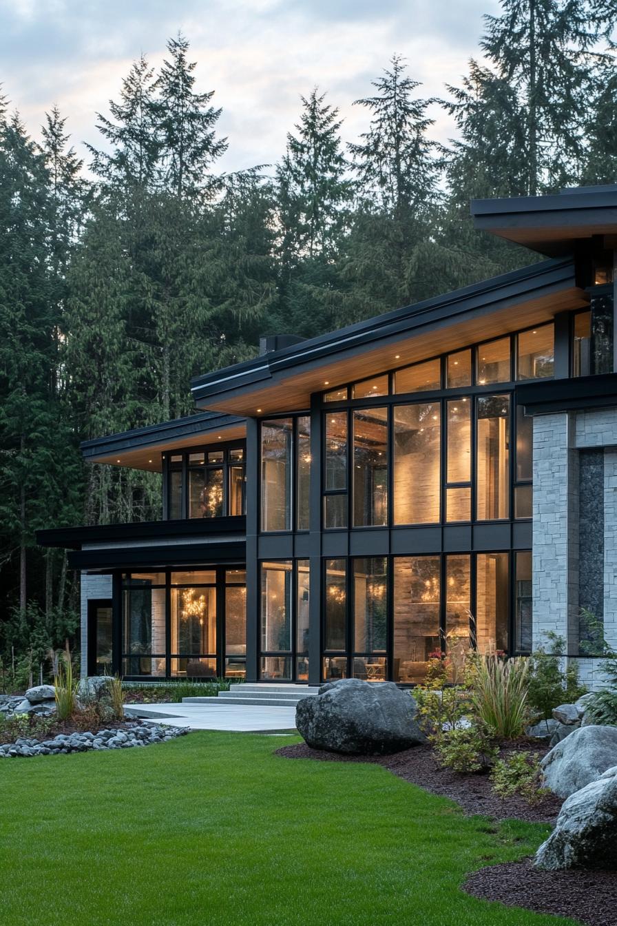 31) Glass Haven Set in the Woods