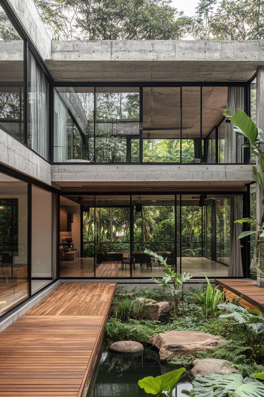 13. Courtyard With a Zen Glass Design - photo 2