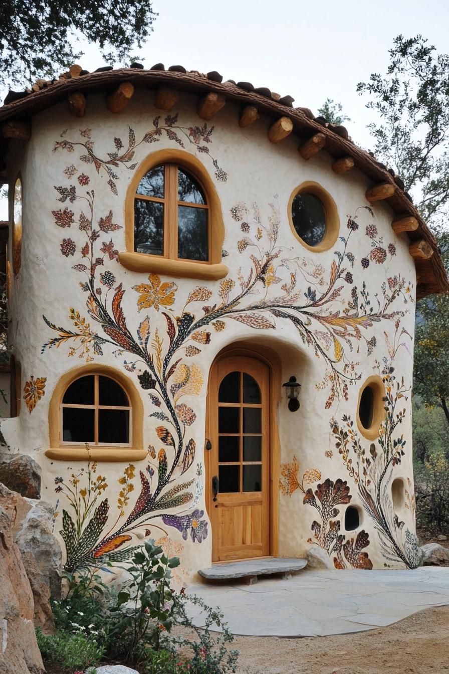 Cob Houses Decorated With Floral Patterns - photo 2