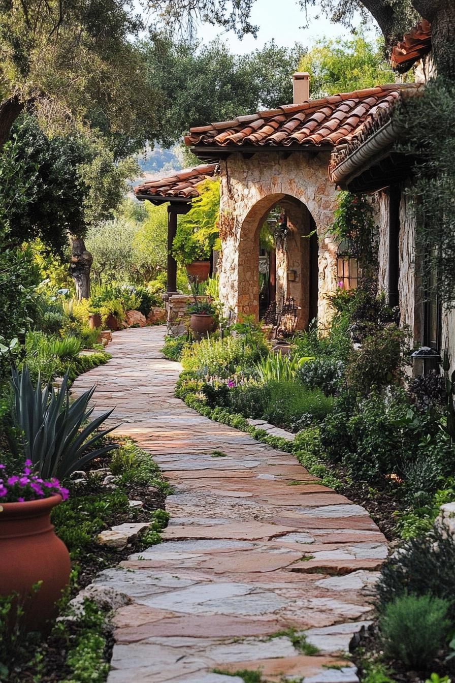 Stone and Terracotta Tiled Walkways - photo 4