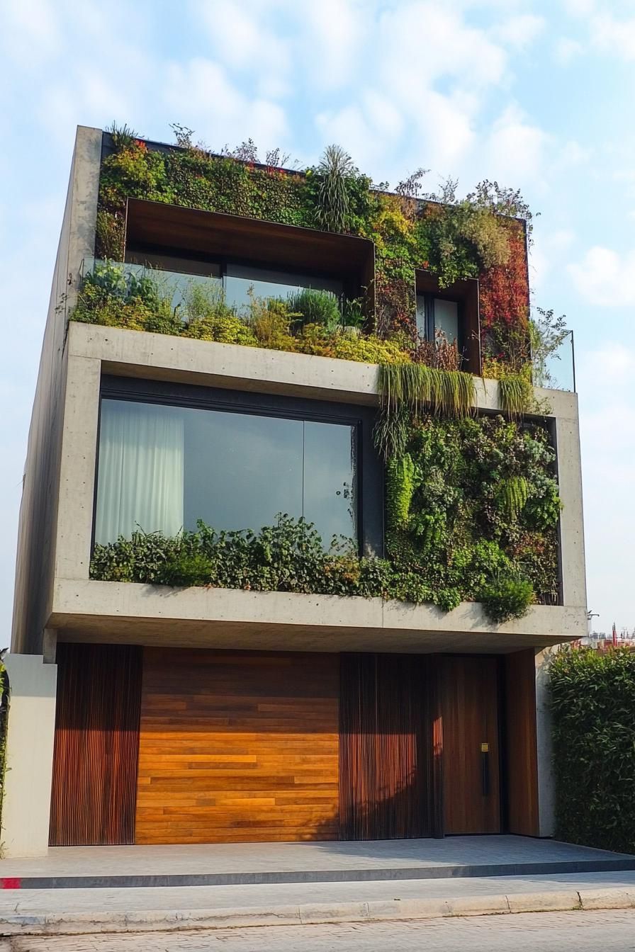 Minimalist Concrete Facades With Vertical Gardens - photo 4