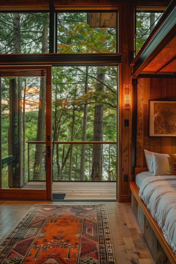 Cabin With Retractable Wall Panels