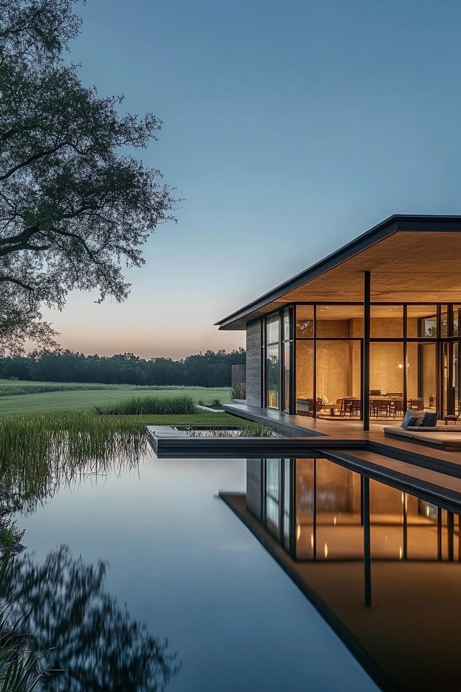 Glass Walls Facing a Private Pond - photo 3