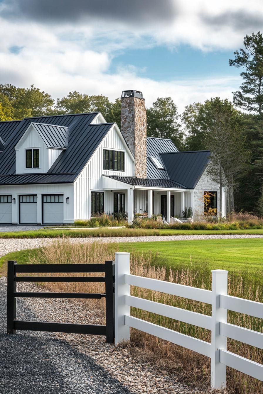 Big Farmhouse Behind a White Ranch Fence - photo 4