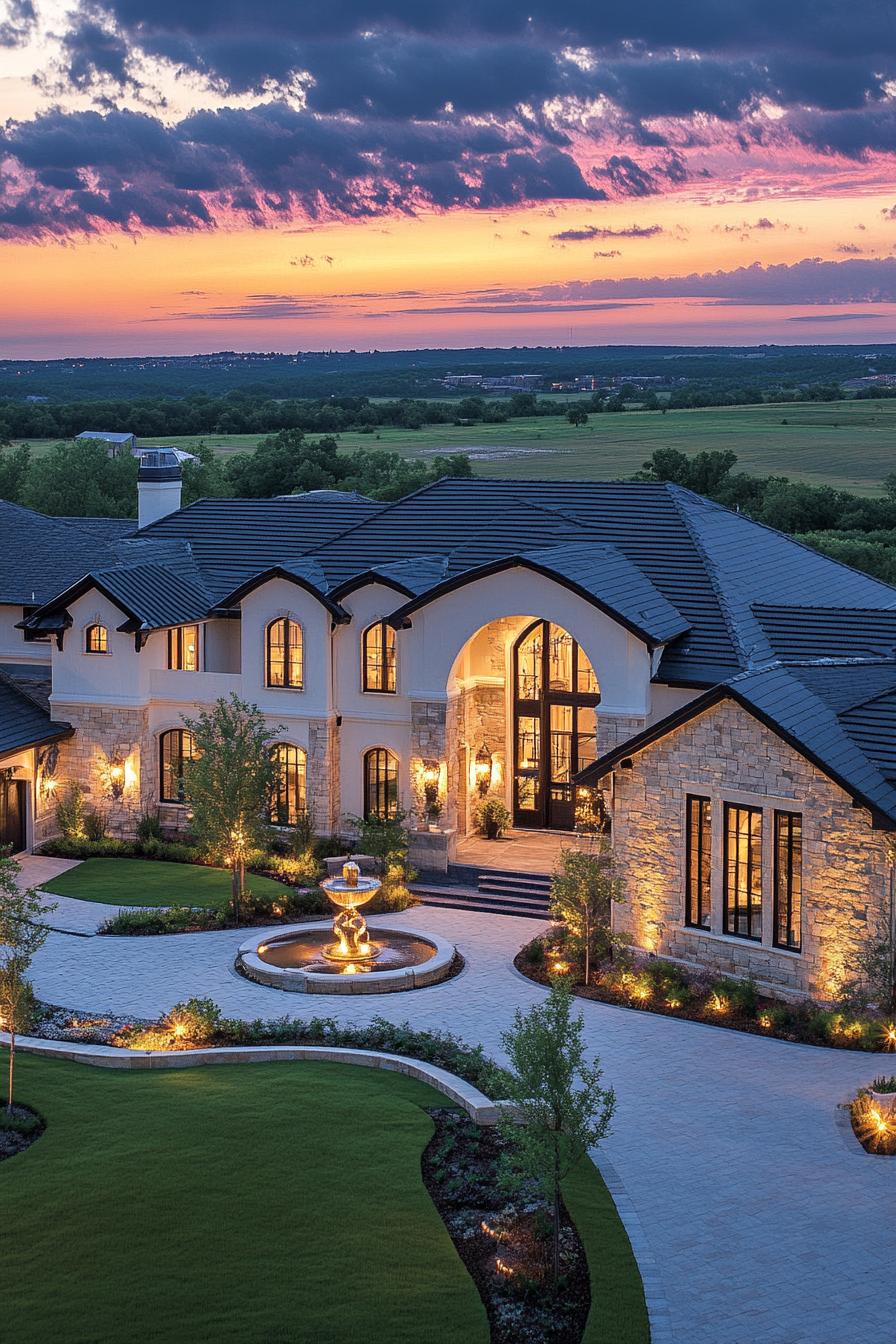 11) Modern Mansion in Sunset Glow