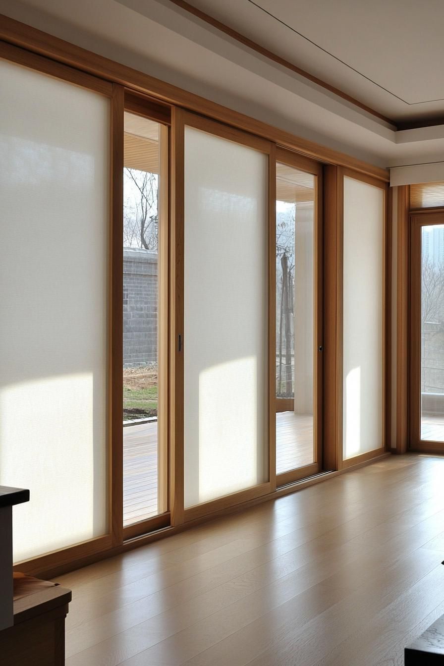 Elegant Sliding Doors With Translucent Paper