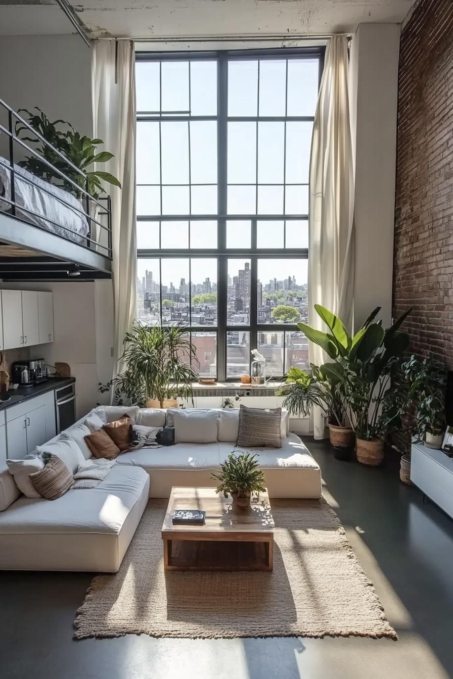 Bright White Modern Loft Interiors