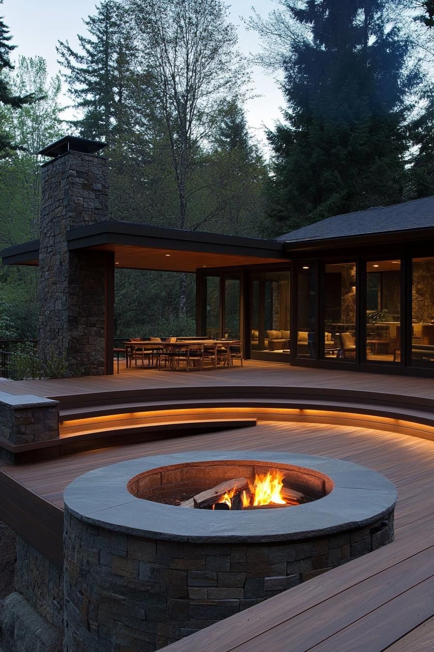 Built-In Fire Pit and Porch Seating - photo 4