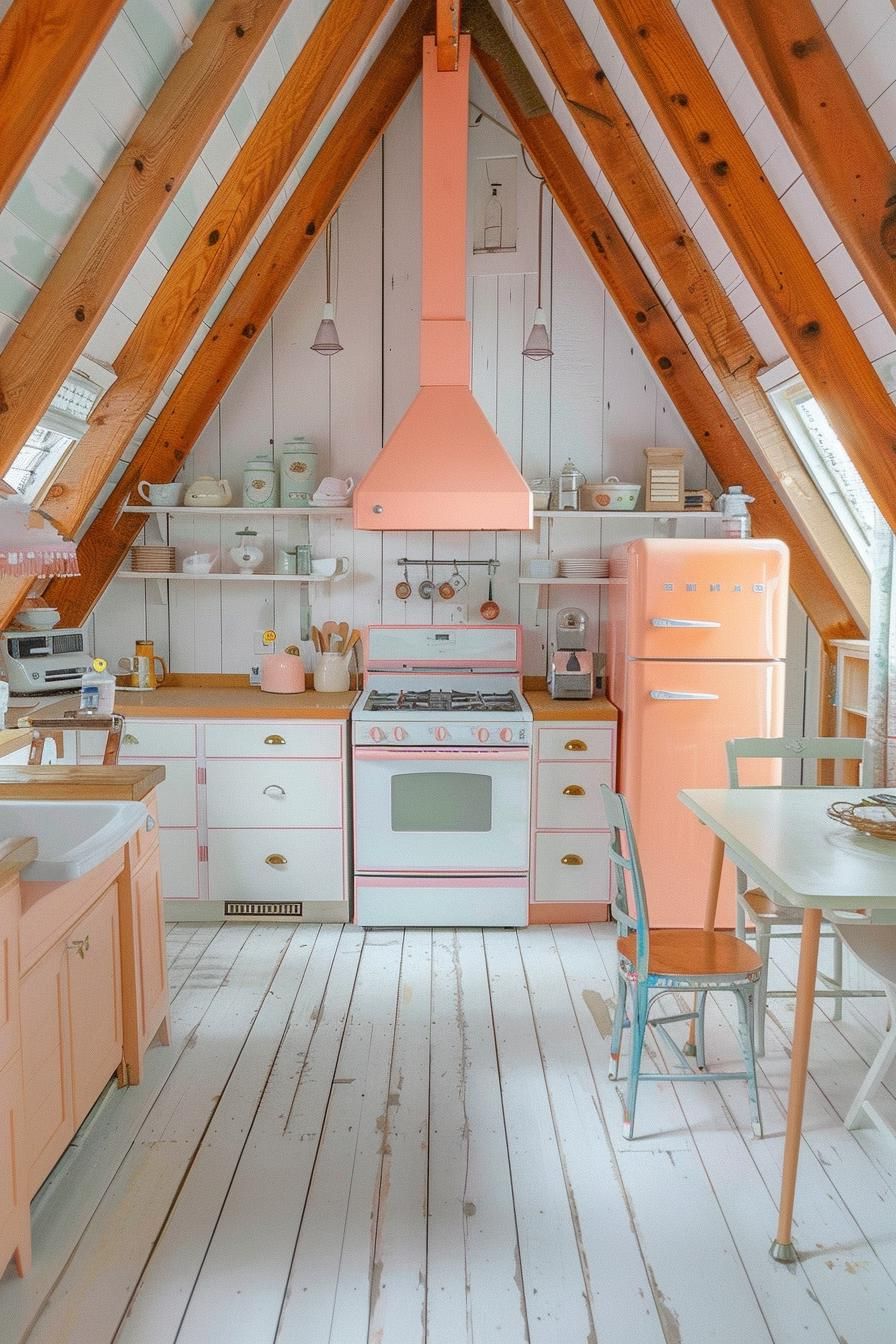 Retro A-frame With Bold, Colorful Decor