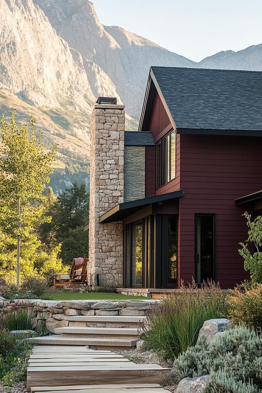 A Cozy Mountain Sanctuary in Crimson Tones