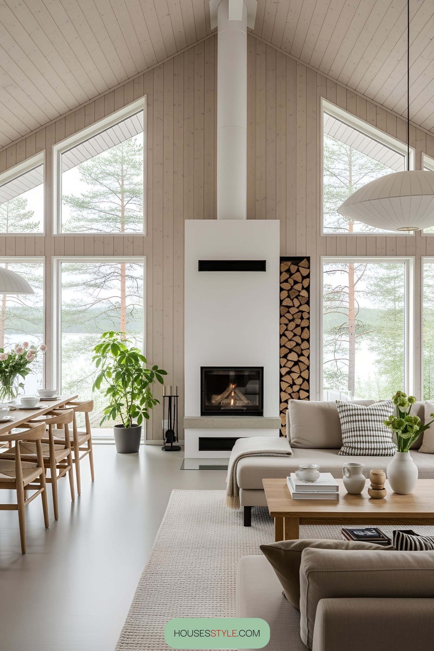 Pine-Paneled Nook for Cozy Evenings