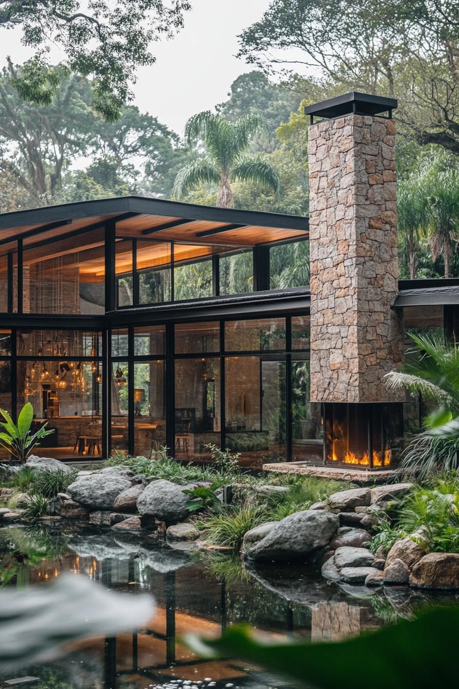 Calm Retreat Behind Glass Walls