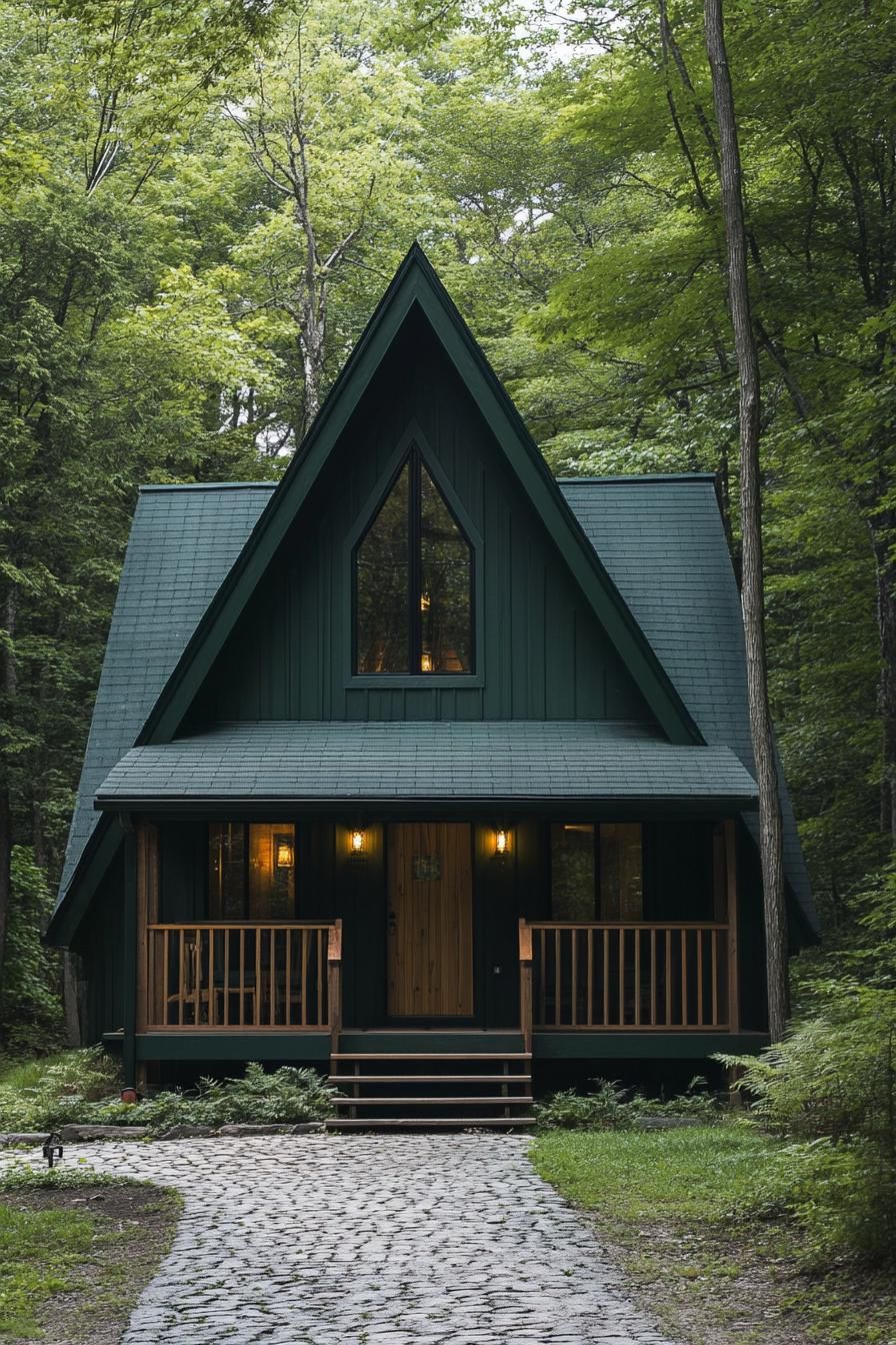 Compact A-frame Cabin With Porch