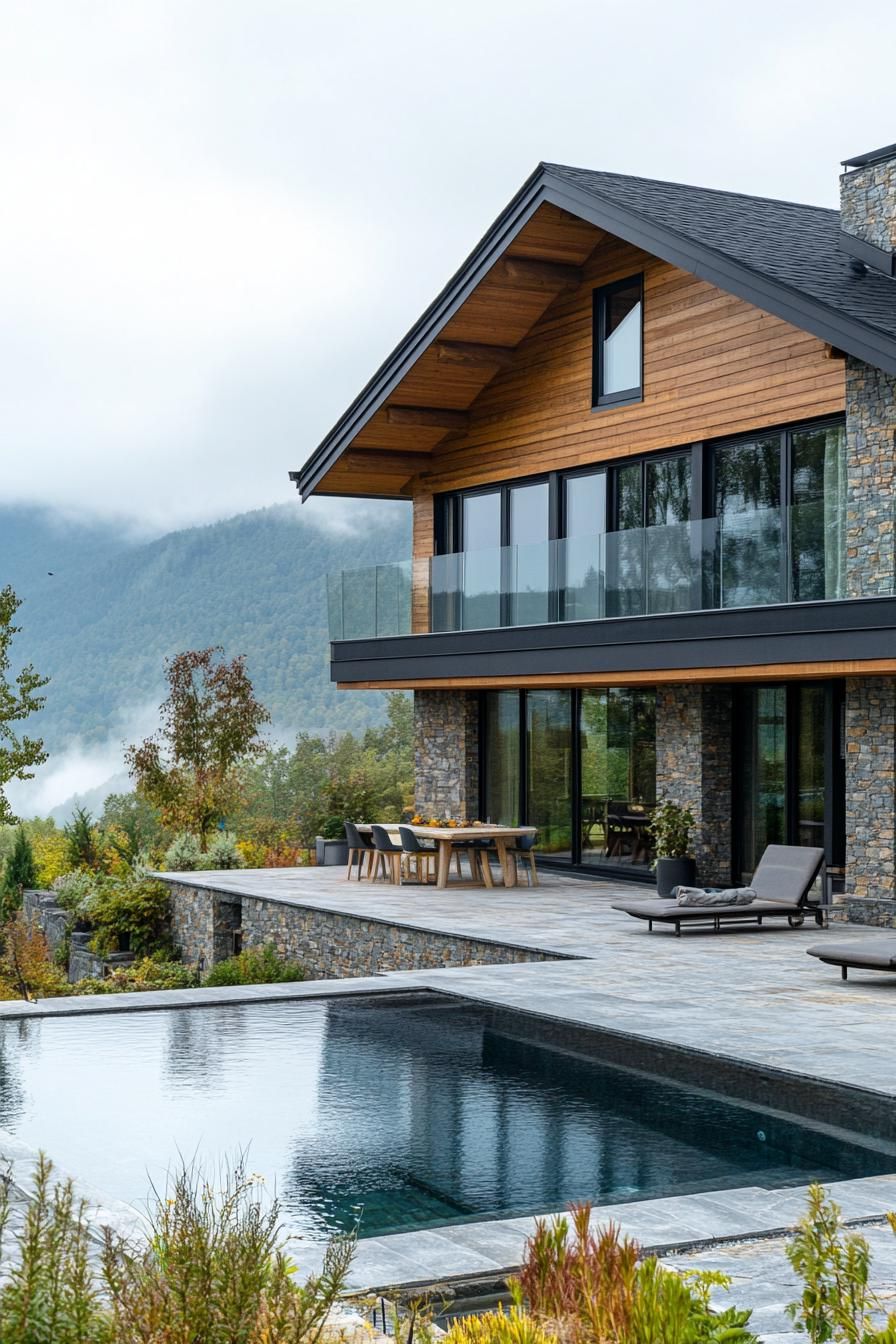 A Modern Chalet Overlooking Quiet Mountains