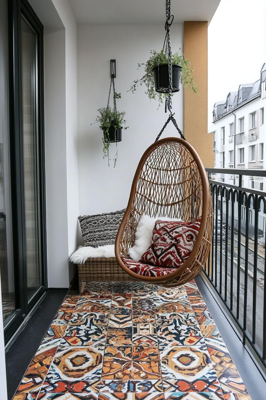 Artistic Balcony With Mosaic Tile Flooring - photo 3