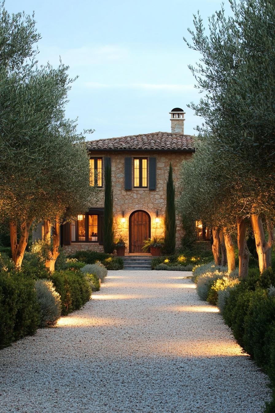 Olive Trees Along a Gravel Driveway - photo 3